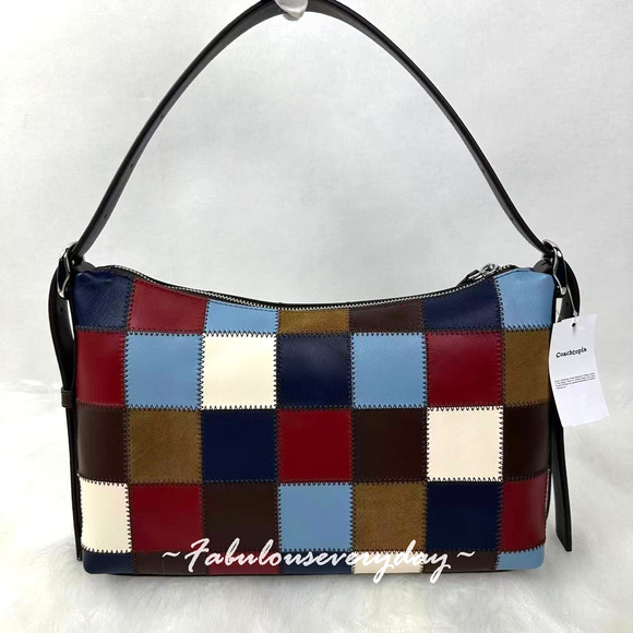 Coach Coachtopia Alter/Ego Shoulder Bag In Multi Color Checkerboard CBE00 NWT - Picture 1 of 13